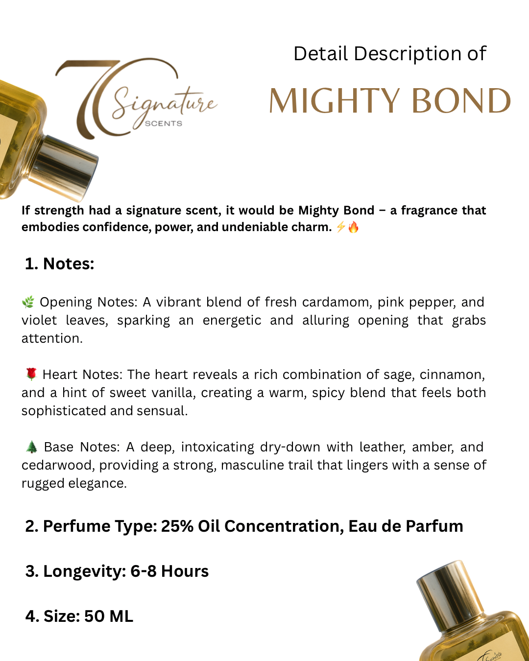 Mighty Bond Men's Perfume - Luxury Woody & Spicy Fragrance Inspired by Stronger with You